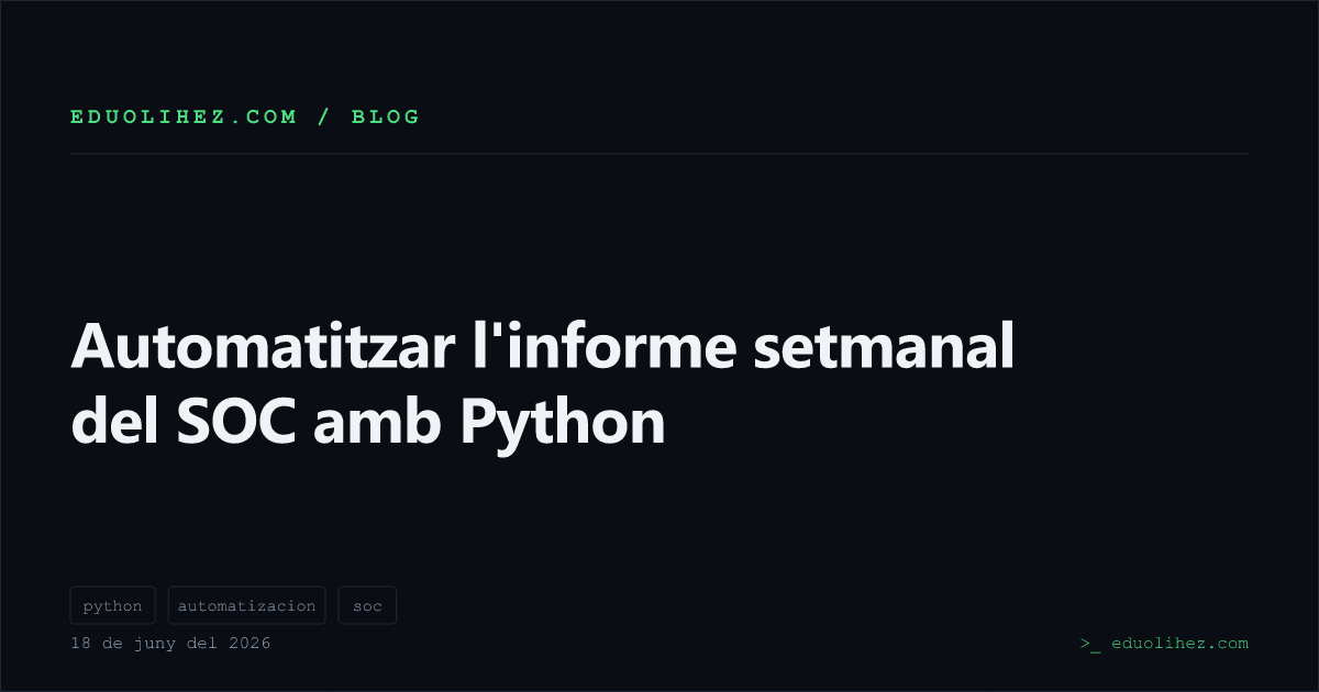 Automatitzar l'informe setmanal del SOC amb Python