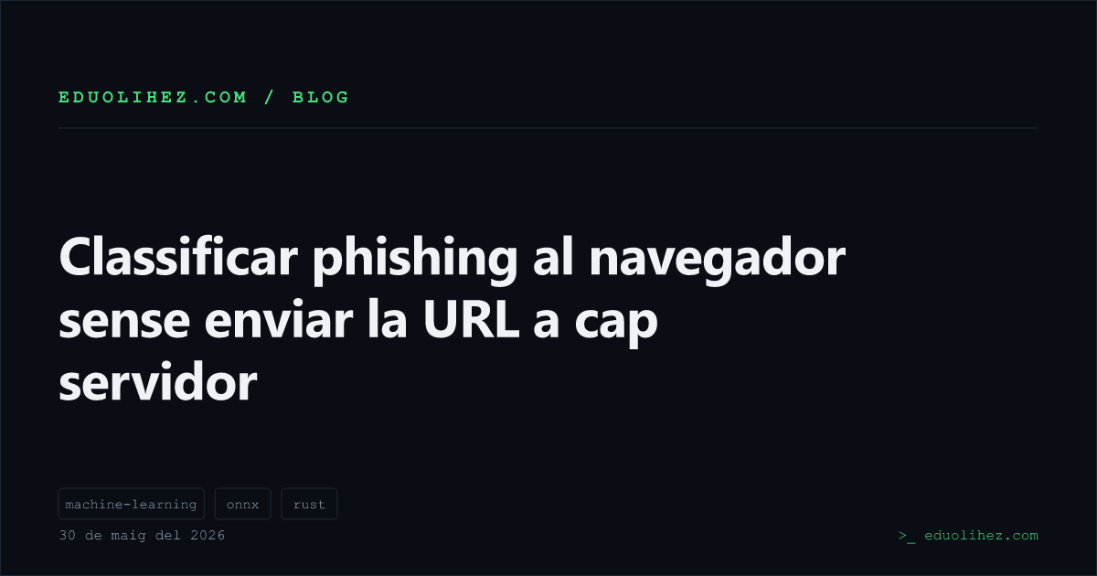 Classificar phishing al navegador sense enviar la URL a cap servidor