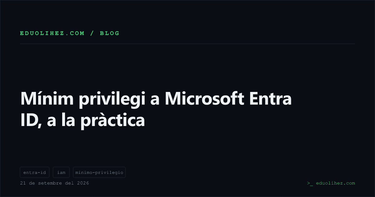 Mínim privilegi a Microsoft Entra ID, a la pràctica