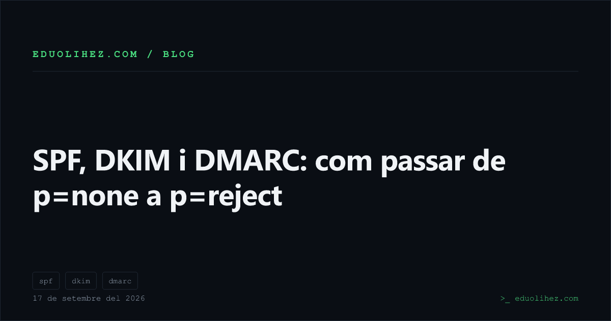 SPF, DKIM i DMARC: com passar de p=none a p=reject